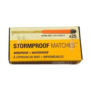 UOO Stormproof Matches x25 Windproof + Water Proof Burn Time 15 Seconds